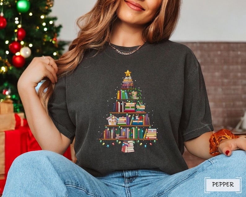 School Christmas, Book Lover Christmas Shirt Product Photo 2