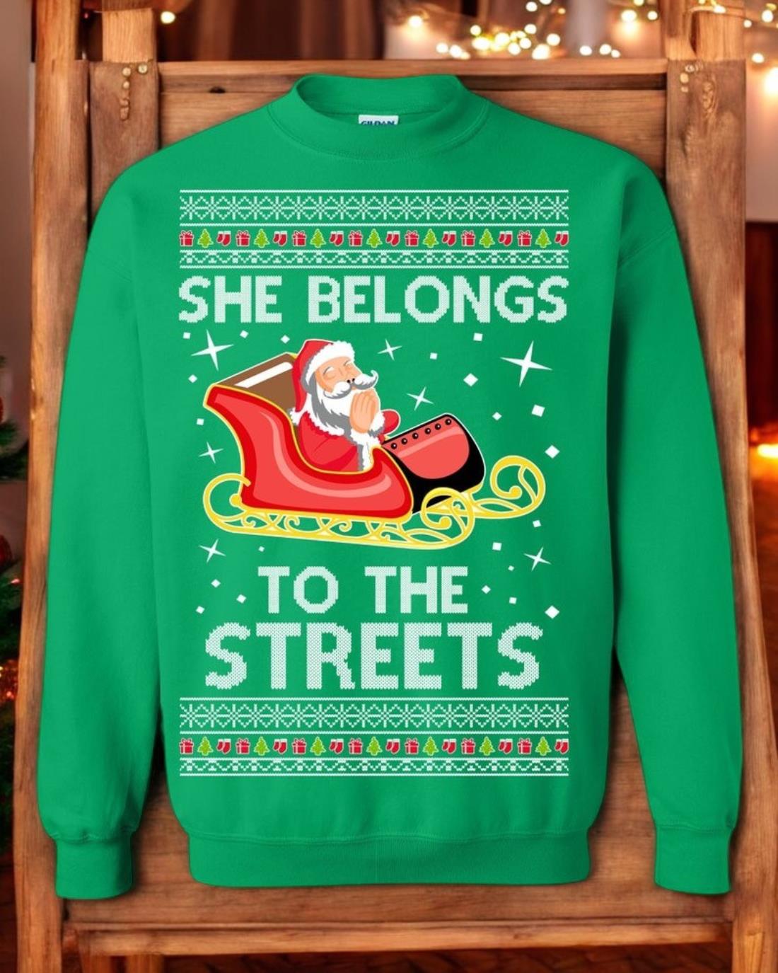 She Belongs To The Streets Future Meme Unisex Christmas Sweatshirt Product Photo 2