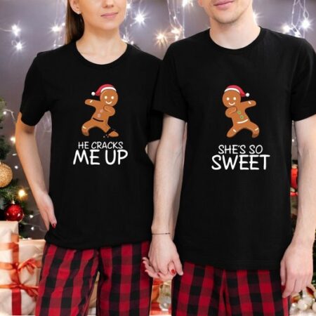 She's So Sweet, He Cracks Me Up Christmas Couple Matching Sweatshirt Product Photo 1