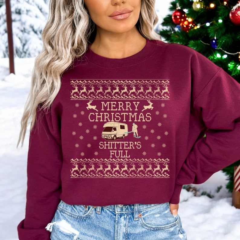 Shitters Full Ugly Christmas Sweater Griswold Christmas Sweatshirt Product Photo 2