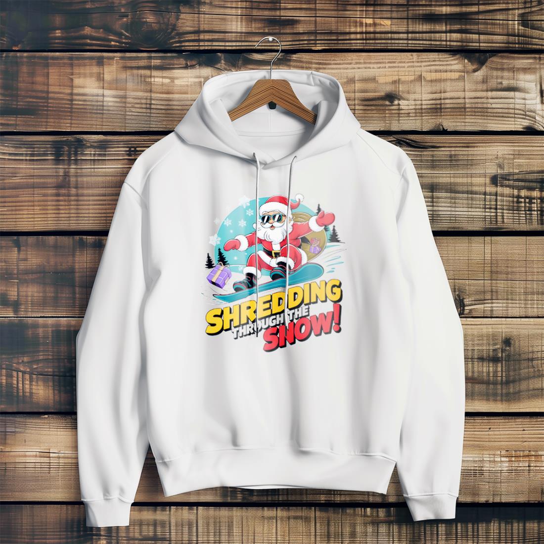 Shredding Through The Snow Santa Shirt Product Photo 2