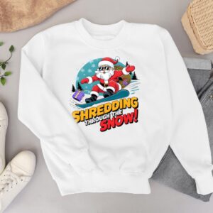 Shredding Through The Snow Santa Shirt Product Photo 3