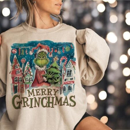 Small Town Christmas, Merry Grichmas Christmas Shirt Product Photo 1