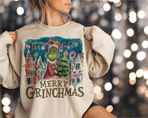 Small Town Christmas, Merry Grichmas Christmas Shirt Product Photo 1