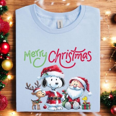 Snoopy And Santa Claus Funny Merry Christmas Sweatshirt Product Photo 1