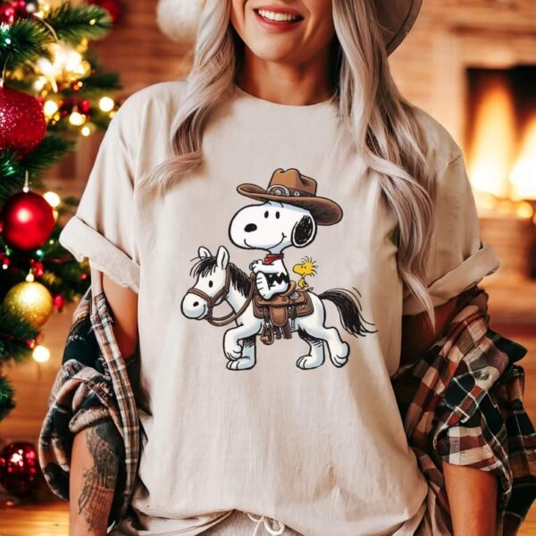 Snoopy And Woodstock Cowboy Christmas Sweatshirt Product Photo 1