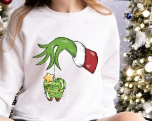 Stole Teeth Funny Dentist Grinch Hand Christmas Sweatshirt Product Photo 2