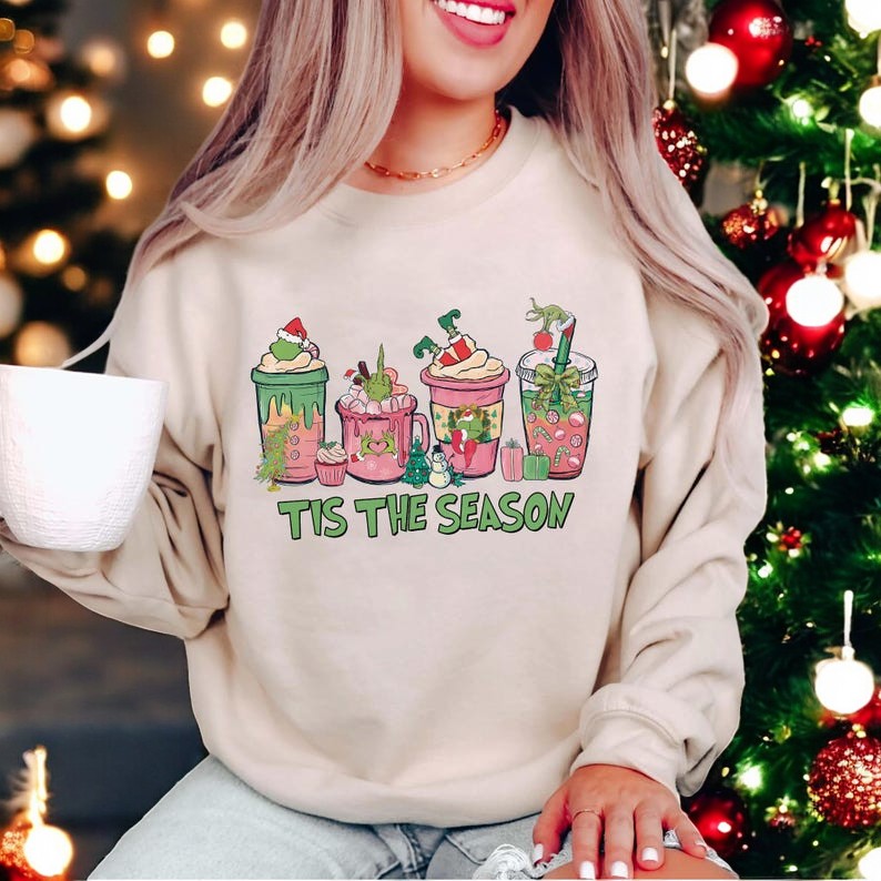 tí the season, Green Mean Guy Christmas Sweatshirt Product Photo 2