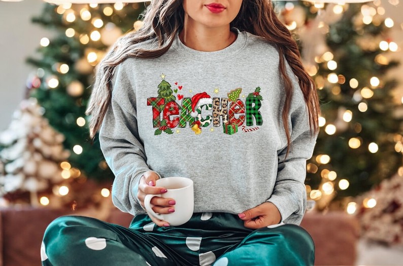 Teacher Life Christmas Sweatshirt Product Photo 2