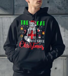 The Cat Who Stole Christmas Funny Christmas Santa T-Shirt Product Photo 3