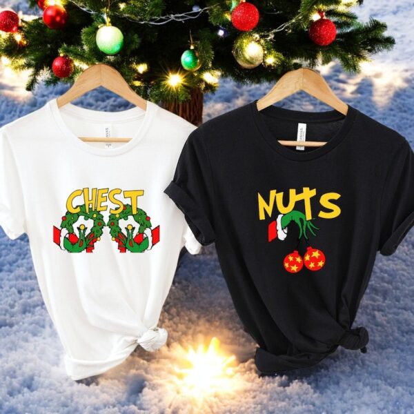 The Grinch Chest Nuts Couples Matching Christmas Sweatshirts Product Photo 1