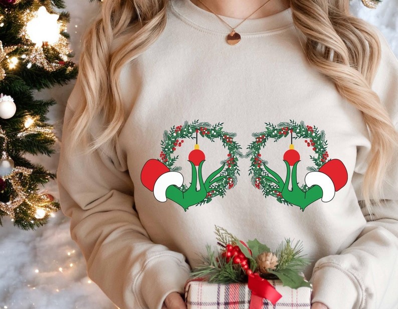 The Grinch Hands Christmas Sweatshirt Product Photo 2