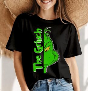 The Grinch Novelty Shirt, Hoodie, Christmas Sweatshirt - Women Black T-Shirt