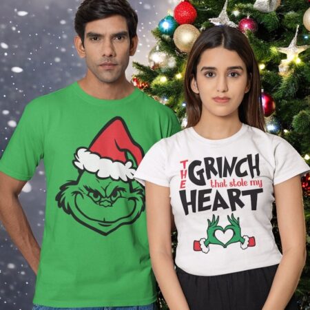 The Grinch That Stole My Heart Couple Matching Christmas Shirt Product Photo 1