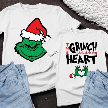 The Grinch That Stole My Heart Couple Matching Christmas Sweatshirts Product Photo 1