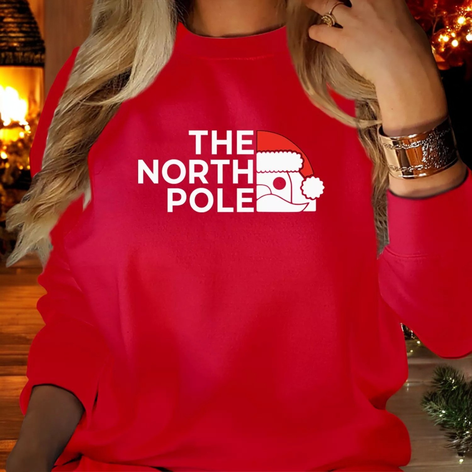 The NORTH POLE Santa Claus Christmas Sweatshirt Product Photo 2