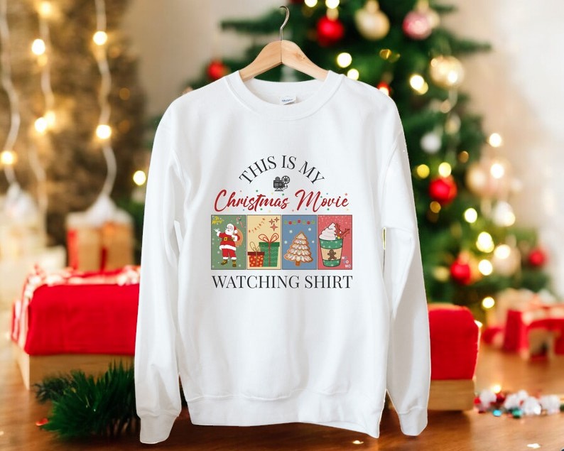 This Is My Christmas Movie Watching Shirt Christmas Sweatshirt Product Photo 2