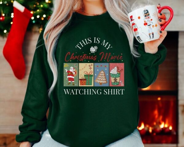 This Is My Christmas Movie Watching Shirt Christmas Sweatshirt Product Photo 1