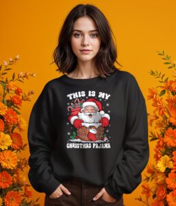 This Is My Christmas Pajama Funny Santa Christmas Shirt Product Photo 2