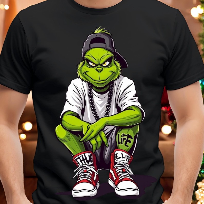 Thug Life Grinch Funny Christmas Shirt Product Photo 2