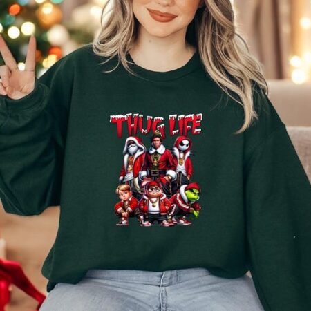 Thug Life Grinchmas Family Christmas Shirt Product Photo 1