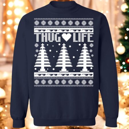 Thug Life Navy Christmas Shirt Product Photo 1