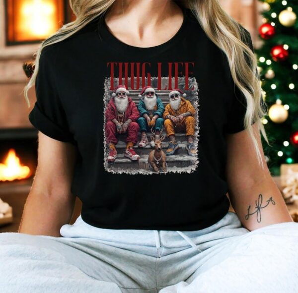 Thug Life Santa Christmas Shirt Product Photo 1