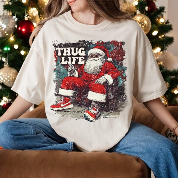 Thug Life Santa Claus Christmas Sweatshirt Product Photo 1