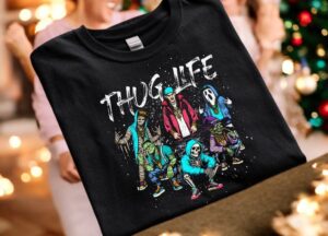 Thug Life Skull Halloween Christmas Shirt Product Photo 2