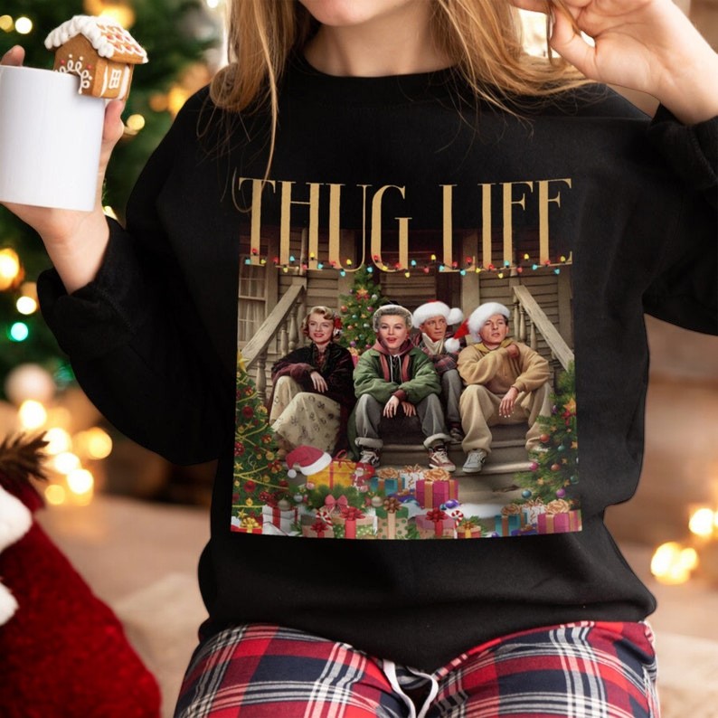 Thug Life White Christmas Movie Christmas Sweatshirt Product Photo 2