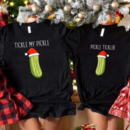 Tickle My Pickle Pickle Tickler Funny Couple Christmas Shirt Product Photo 1