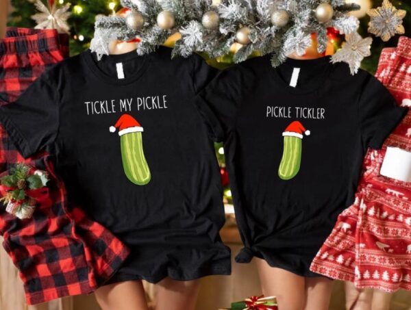 Tickle My Pickle Pickle Tickler Funny Couple Christmas Shirt Product Photo 1