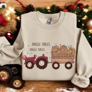 Tractor Jingle Bales Famer Funny Christmas Sweatshirt Product Photo 3