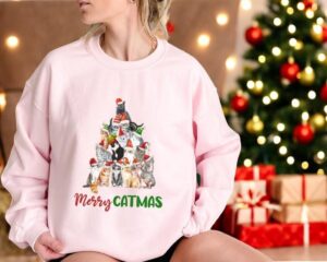 Tree Merry Catmas Sweatshirt Product Photo 2