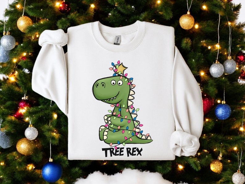 Tree Rex Dinosaur Christmas Sweater Christmas Sweatshirt Product Photo 2