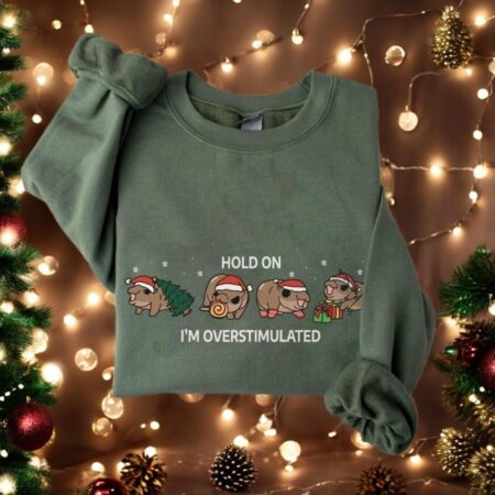 Trendy Moo Deng Christmas Sweatshirt Product Photo 1