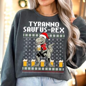 Tyranno Saufus Rex Christmas Sweatshirt Product Photo 2