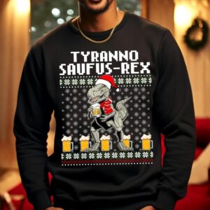 Tyranno Saufus Rex Christmas Sweatshirt Product Photo 3