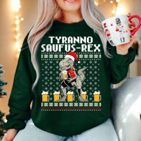 Tyranno Saufus Rex Christmas Sweatshirt Product Photo 1