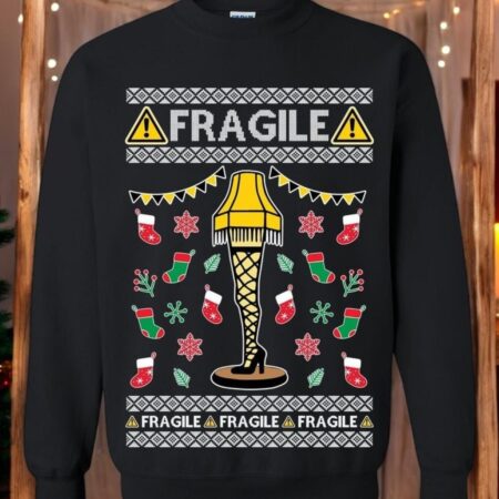 Ugly Christmas Sweater Leg Lamp Fragile Unisex Sweatshirt Product Photo 1