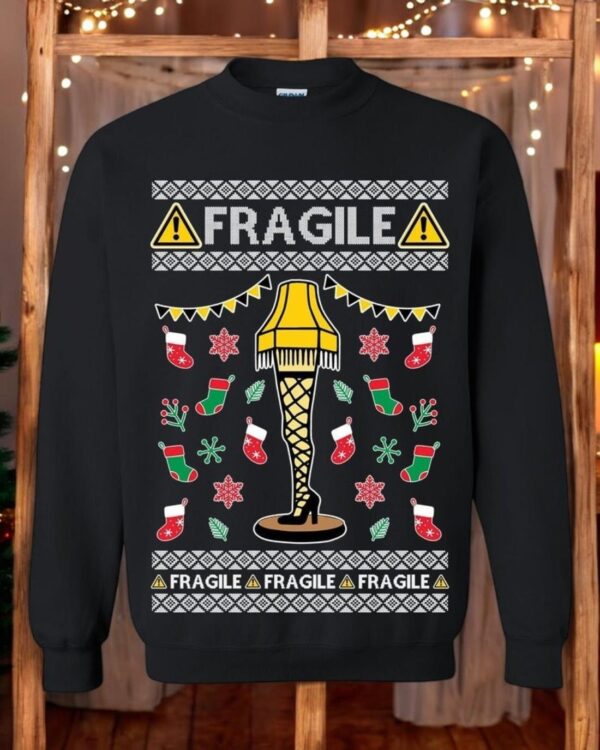 Ugly Christmas Sweater Leg Lamp Fragile Unisex Sweatshirt Product Photo 1