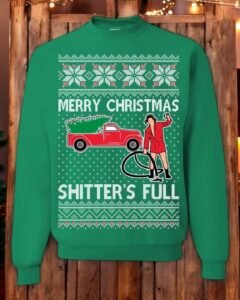 Ugly Christmas Sweater Merry Christmas Shitter's Full Unisex Sweatshirt Product Photo 3