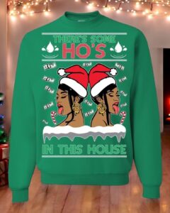 Ugly Christmas Sweater WAP There's Some Hos In This House Unisex Sweatshirt Product Photo 2