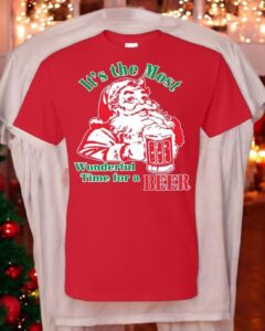 Ugly Christmas T-Shirt It's The Most Wonderful Time For A Beer Shirt Product Photo 3