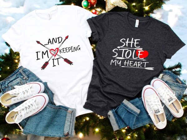 Valentines Day Funny And I'm Love Keeping It,, She Stole My Heart Couple Matching Christmas Shirt Product Photo 1