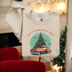 Vintage Car Christmas Sweatshirt Product Photo 4