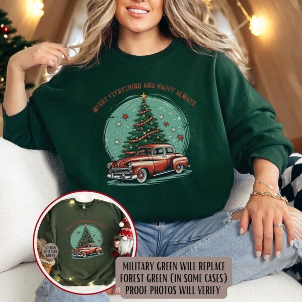 Vintage Car Christmas Sweatshirt Product Photo 1