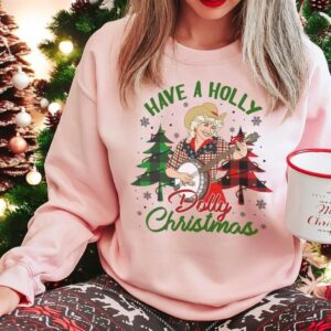 Vintage Have A Holly Dolly Christmas Sweatshirt Product Photo 2