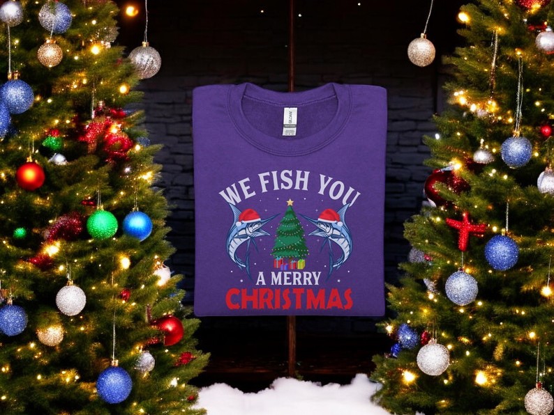 We Fish You A Merry Christmas Sweatshirt Product Photo 2