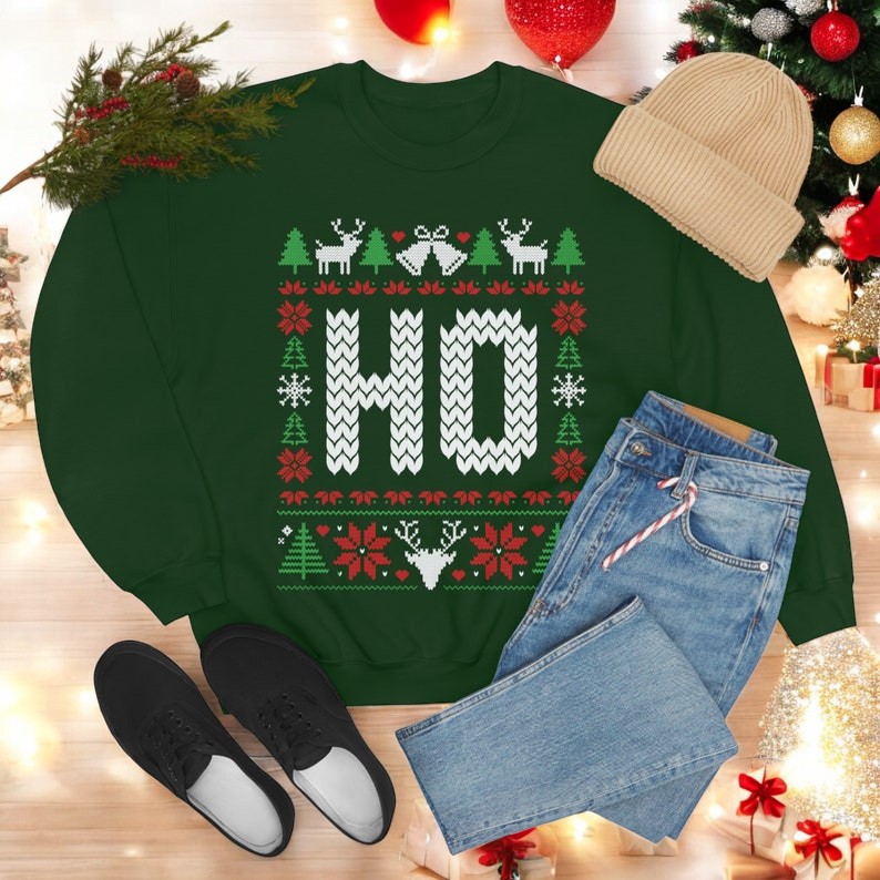 Where My Ho's At Christmas Couple Matching Sweatshirt Product Photo 2